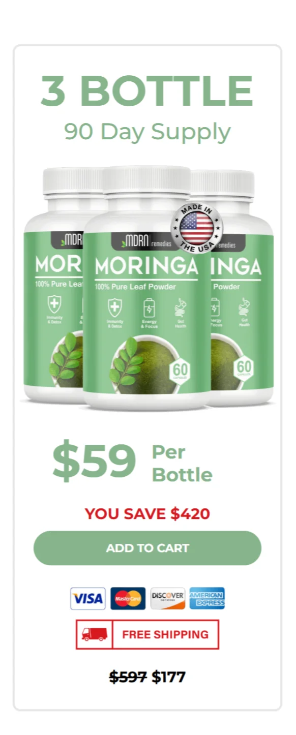 Pure Moringa™ 3 bottles pricing